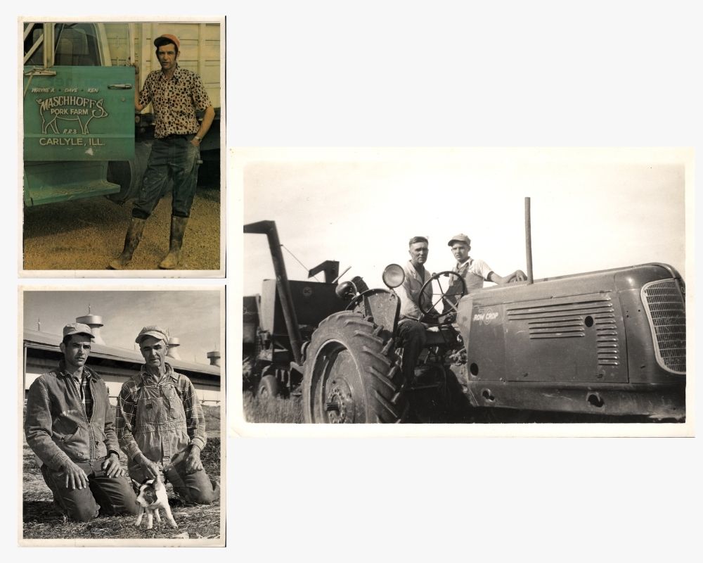 collage of maschhoff family farm history